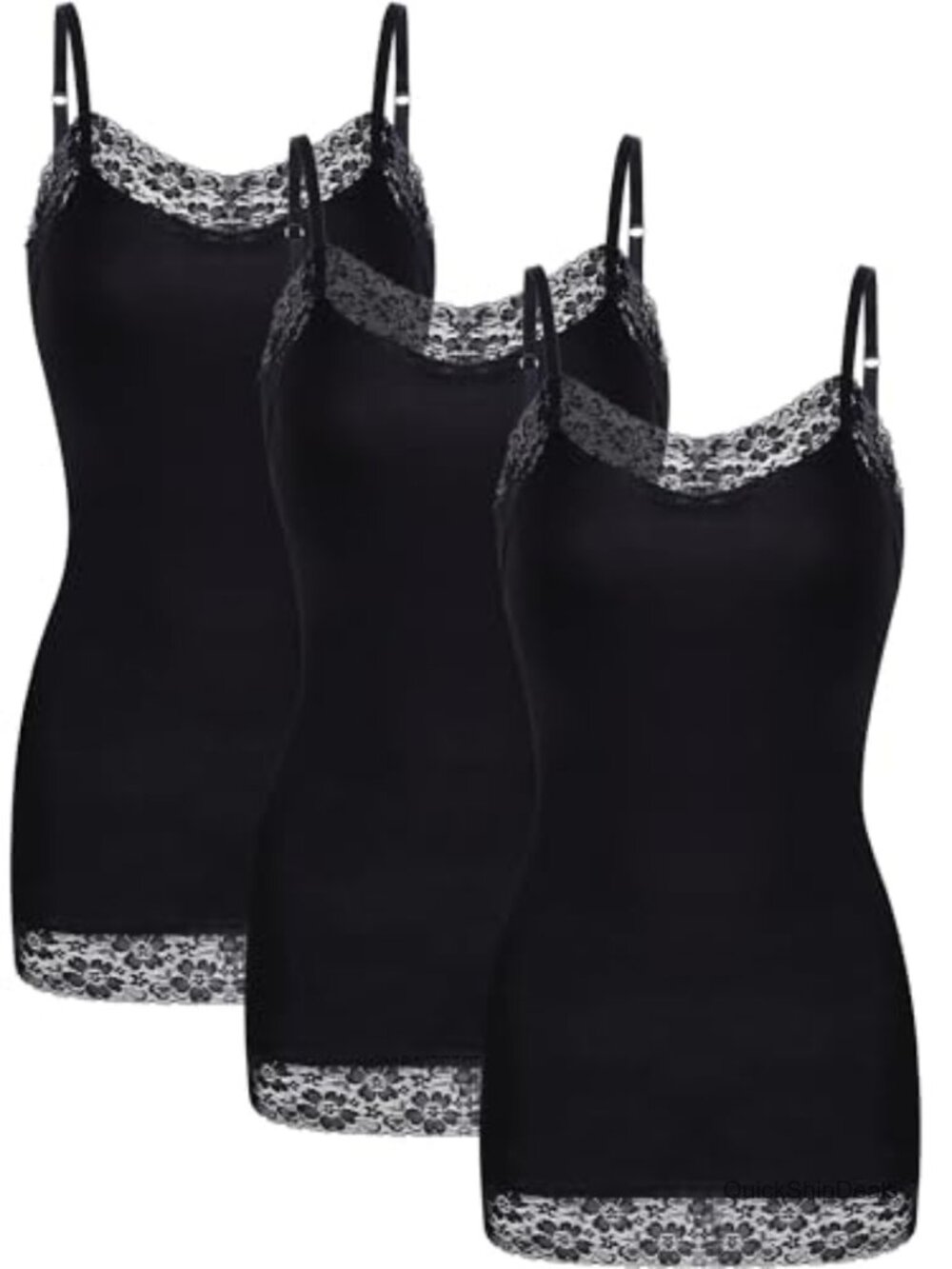 Lace Trim Camisole Tank Tops Adjustable Spaghetti Strap Slim Fit